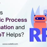 What Is Robotic Process Automation and How IoT Helps? A digital illustration of a robot with analytics and gears, representing the role of IoT in Robotic Process Automation (RPA) for smarter automation.